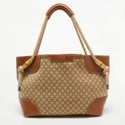 Pre Owned Gucci Brown/Beige Diamante Canvas Maui Tote