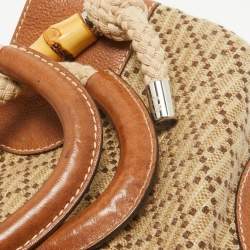 Pre Owned Gucci Brown/Beige Diamante Canvas Maui Tote