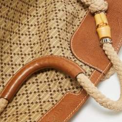 Pre Owned Gucci Brown/Beige Diamante Canvas Maui Tote