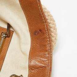 Pre Owned Gucci Brown/Beige Diamante Canvas Maui Tote