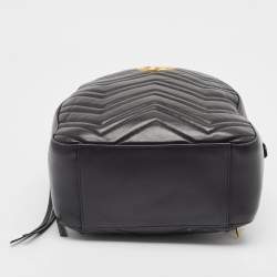 Gucci Black Matelasse Leather GG Marmont Backpack