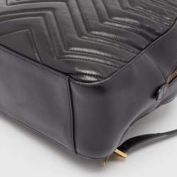 Gucci Black Matelasse Leather GG Marmont Backpack