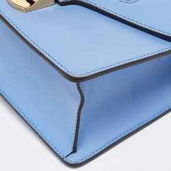 Pre Owned حقيبة كتف غوتشي سيلفي جلد أزرق صغيرة بسلسلة