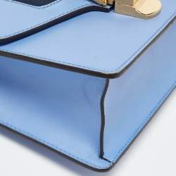 Pre Owned حقيبة كتف غوتشي سيلفي جلد أزرق صغيرة بسلسلة