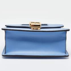 Pre Owned حقيبة كتف غوتشي سي لفي جلد أزرق صغيرة بسلسلة