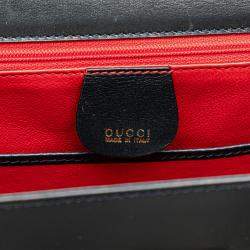 Pre Owned Gucci Black Calfskin Leather Bamboo Night Shoulder Bag