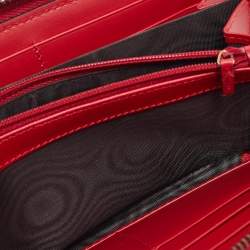 Gucci Red Matelasse Leather GG Marmont Zip Around Wallet
