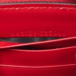 Gucci Red Matelasse Leather GG Marmont Zip Around Wallet