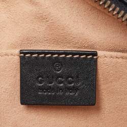 Gucci Black Matelassé Leather Mini GG Marmont Belt Bag