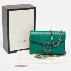 Gucci Green Leather Dionysus Wallet on Chain