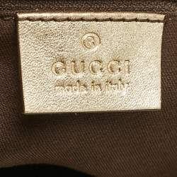 Pre Owned Gucci Beige/Gold GG Canvas Large Abbey D Ring Shoulder Bag