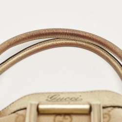 Pre Owned Gucci Beige/Gold GG Canvas Large Abbey D Ring Shoulder Bag