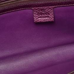 Pre Owned Gucci Purple Leather Bamboo Tassel Clutch