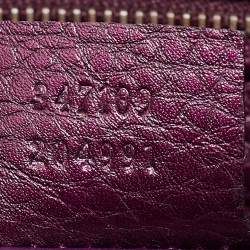 Pre Owned Gucci Purple Leather Bamboo Tassel Clutch