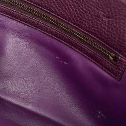 Pre Owned Gucci Purple Leather Bamboo Tassel Clutch