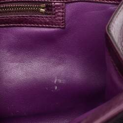 Pre Owned Gucci Purple Leather Bamboo Tassel Clutch
