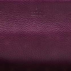 Pre Owned Gucci Purple Leather Bamboo Tassel Clutch