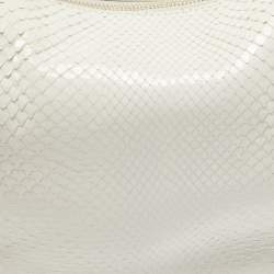 Gucci White Python and Beads Bamboo Ring Hobo