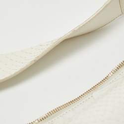 Gucci White Python and Beads Bamboo Ring Hobo