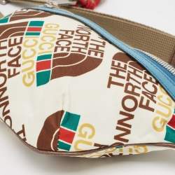 Gucci x The North Face Multicolor Print Nylon and Leather Belt Bag