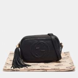 Pre Owned Gucci Black Leather Mini Soho Disco Shoulder Bag