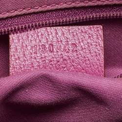 Pre Owned Gucci Pink/Beige GG Canvas and Leather Abbey Boston Bag