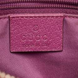 Pre Owned Gucci Pink/Beige GG Canvas and Leather Abbey Boston Bag