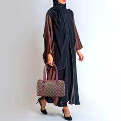 Pre Owned Gucci Pink/Beige GG Canvas and Leather Abbey Boston Bag