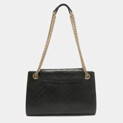 Gucci Black Guccissima Leather Large Emily Chain Shoulder Bag