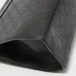 Gucci Black Guccissima Leather Large Emily Chain Shoulder Bag