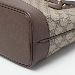 Pre Owned Gucci Beige/Brown GG Supreme Canvas and Leather Medium Ophidia Tote