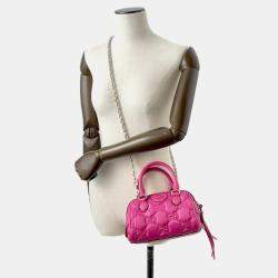 Gucci Pink GG Embossed Nylon and Leather Mini Shoulder Bag