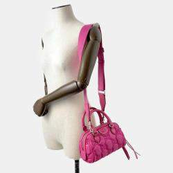 Gucci Pink GG Embossed Nylon and Leather Mini Shoulder Bag