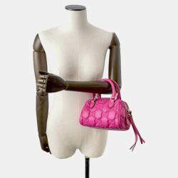 Gucci Pink GG Embossed Nylon and Leather Mini Shoulder Bag