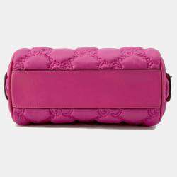 Gucci Pink GG Embossed Nylon and Leather Mini Shoulder Bag