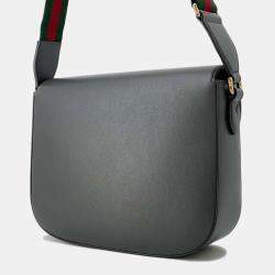 Gucci Grey Leather Horsebit 1955 Shoulder Bag