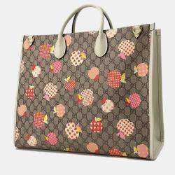 Gucci Beige/White GG Canvas Apple Tote Bag