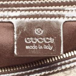 Pre Owned Gucci Dark Brown/Beige GG Supreme Canvas Medium Joy Boston Bag