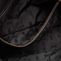Pre Owned Gucci Black Leather Babouska Flap Satchel