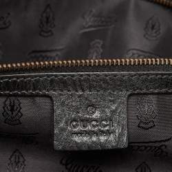 Pre Owned Gucci Black Leather Babouska Flap Satchel