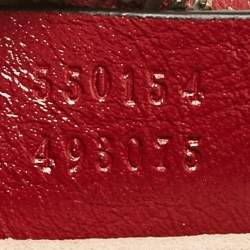 Pre Owned Gucci Red Matelassé Leather Mini GG Marmont Round Shoulder Bag