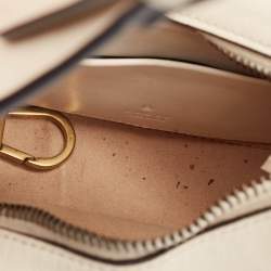 Pre Owned Gucci Off White Matelasse Leather Mini GG Marmont Shoulder Bag