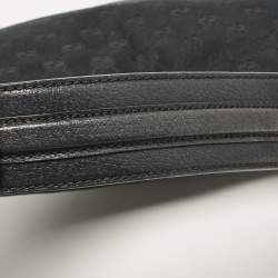 Pre Owned Gucci Black GG Canvas and Leather Bamboo Ring Hobo