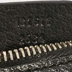 Pre Owned Gucci Black GG Canvas and Leather Bamboo Ring Hobo