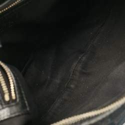 Pre Owned Gucci Black GG Canvas and Leather Bamboo Ring Hobo