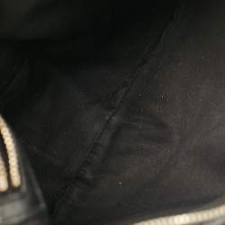 Pre Owned Gucci Black GG Canvas and Leather Bamboo Ring Hobo