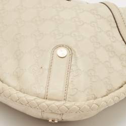 Pre Owned Gucci Cream Guccissima Leather Britt Hobo