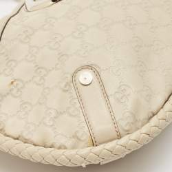 Pre Owned Gucci Cream Guccissima Leather Britt Hobo