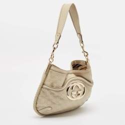 Pre Owned Gucci Cream Guccissima Leather Britt Hobo