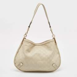 Pre Owned Gucci Cream Guccissima Leather Britt Hobo